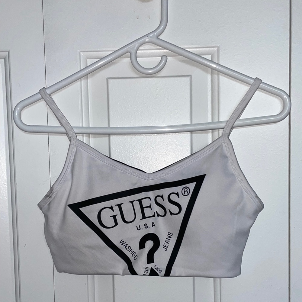 GUESS White Sports Bra Top